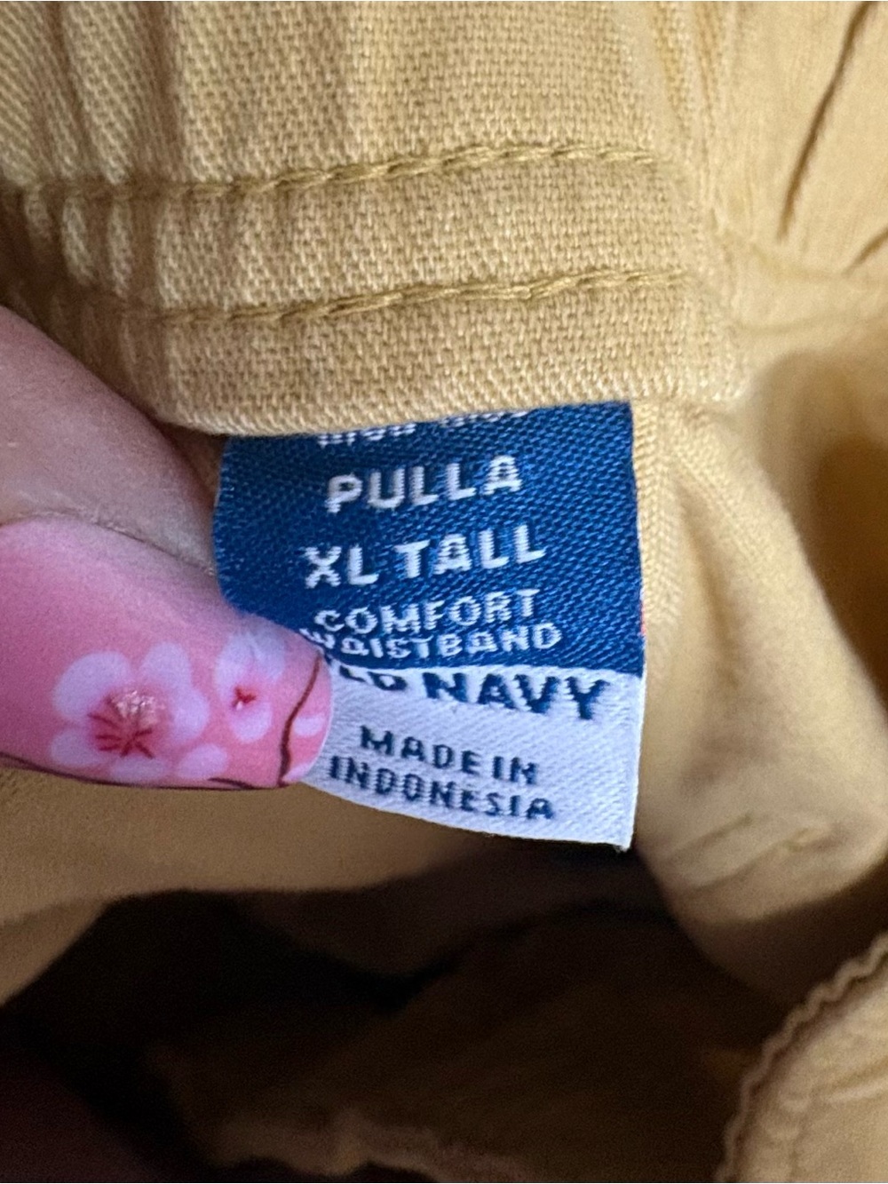Old Navy Khaki Cotton Blend Barrel Pants Elastic Waist Pockets Size XL Tall - Picture 3 of 6